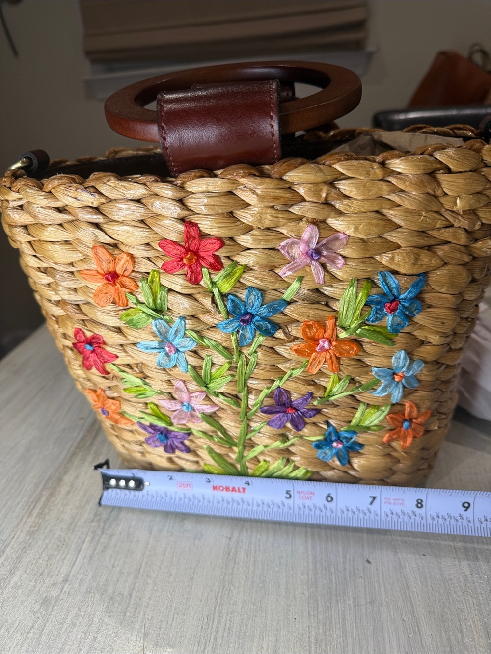 Patricia Nash Straw Crossbody with Multicolor Embroidered Flowers - Picture 12 of 14